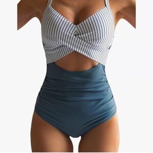 Eomenie Women's One Piece Swimsuits Tummy Control Cutout High Waisted